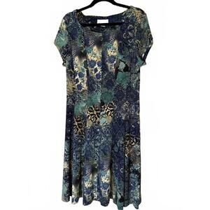 NorthStyle Blue and Green Patterned Dress Size 12